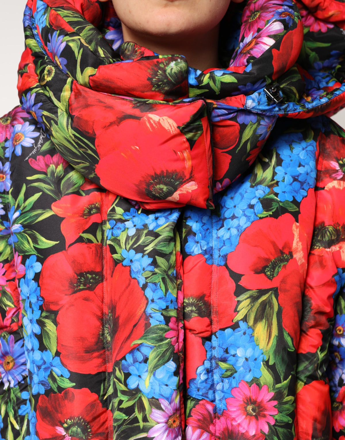 New Dolce & Gabbana Floral Hooded Puffer Coat Jacket