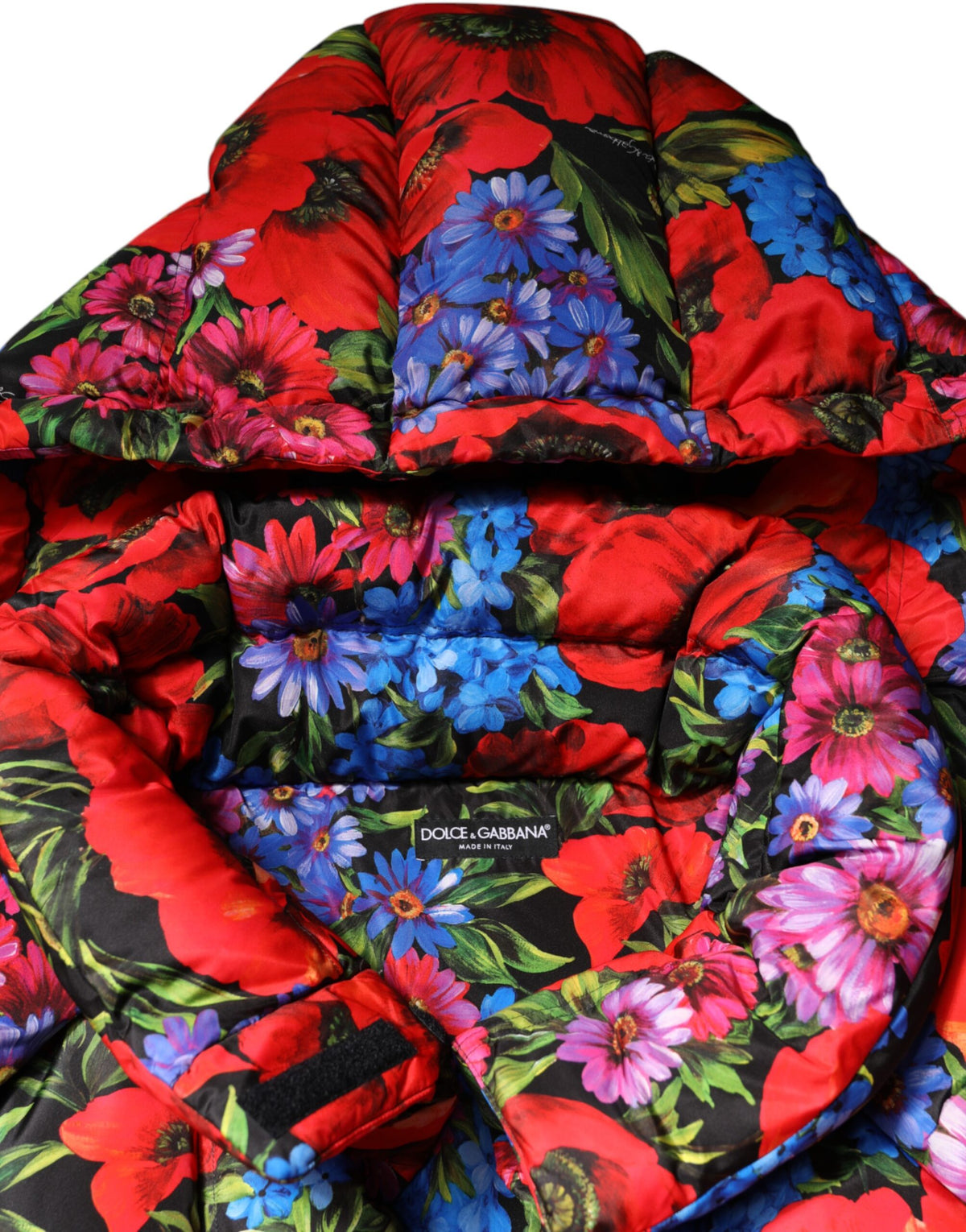 New Dolce & Gabbana Floral Hooded Puffer Coat Jacket