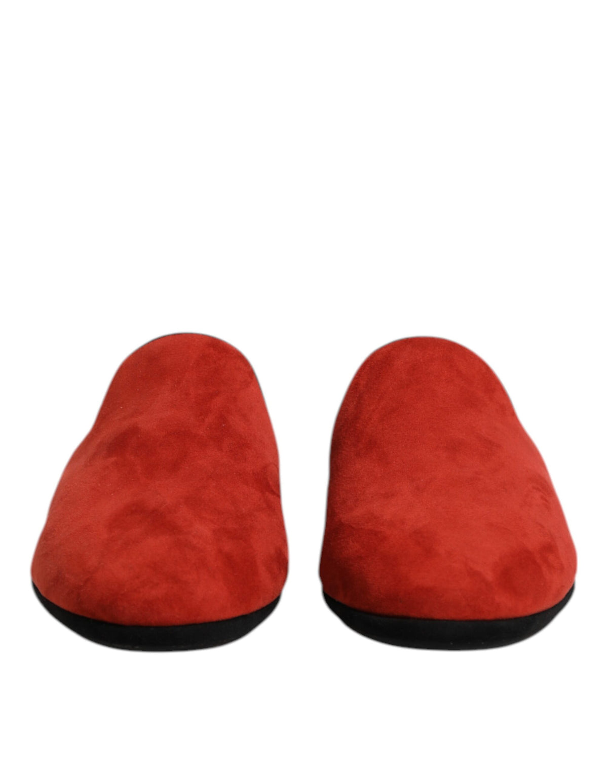 New Dolce & Gabbana Orange Suede Slides Flat Slipper Shoes