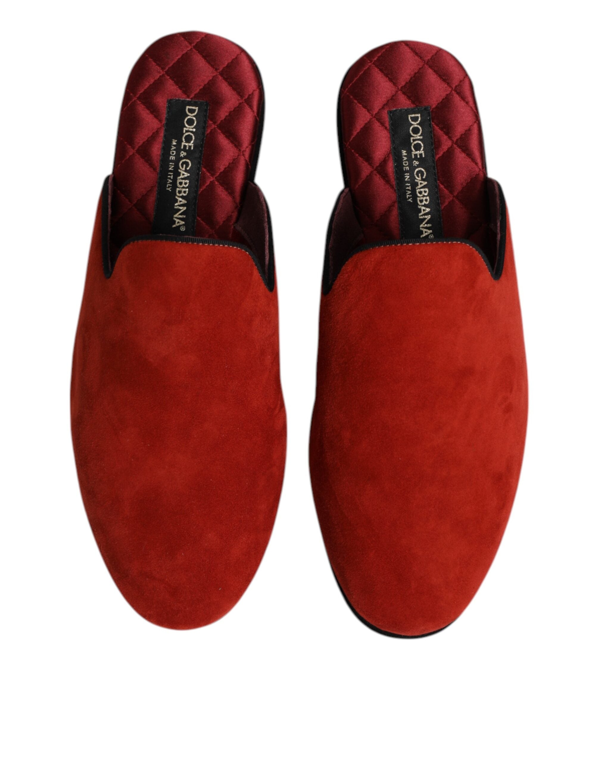 New Dolce & Gabbana Orange Suede Slides Flat Slipper Shoes
