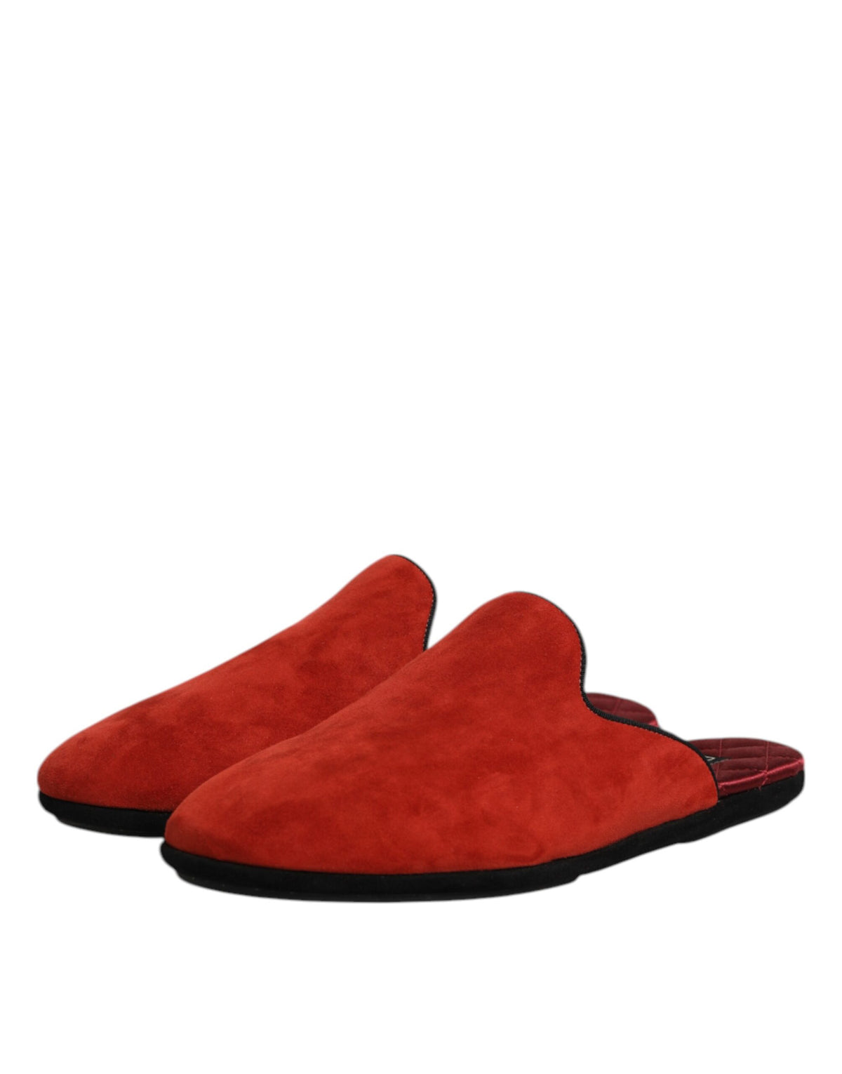 New Dolce & Gabbana Orange Suede Slides Flat Slipper Shoes