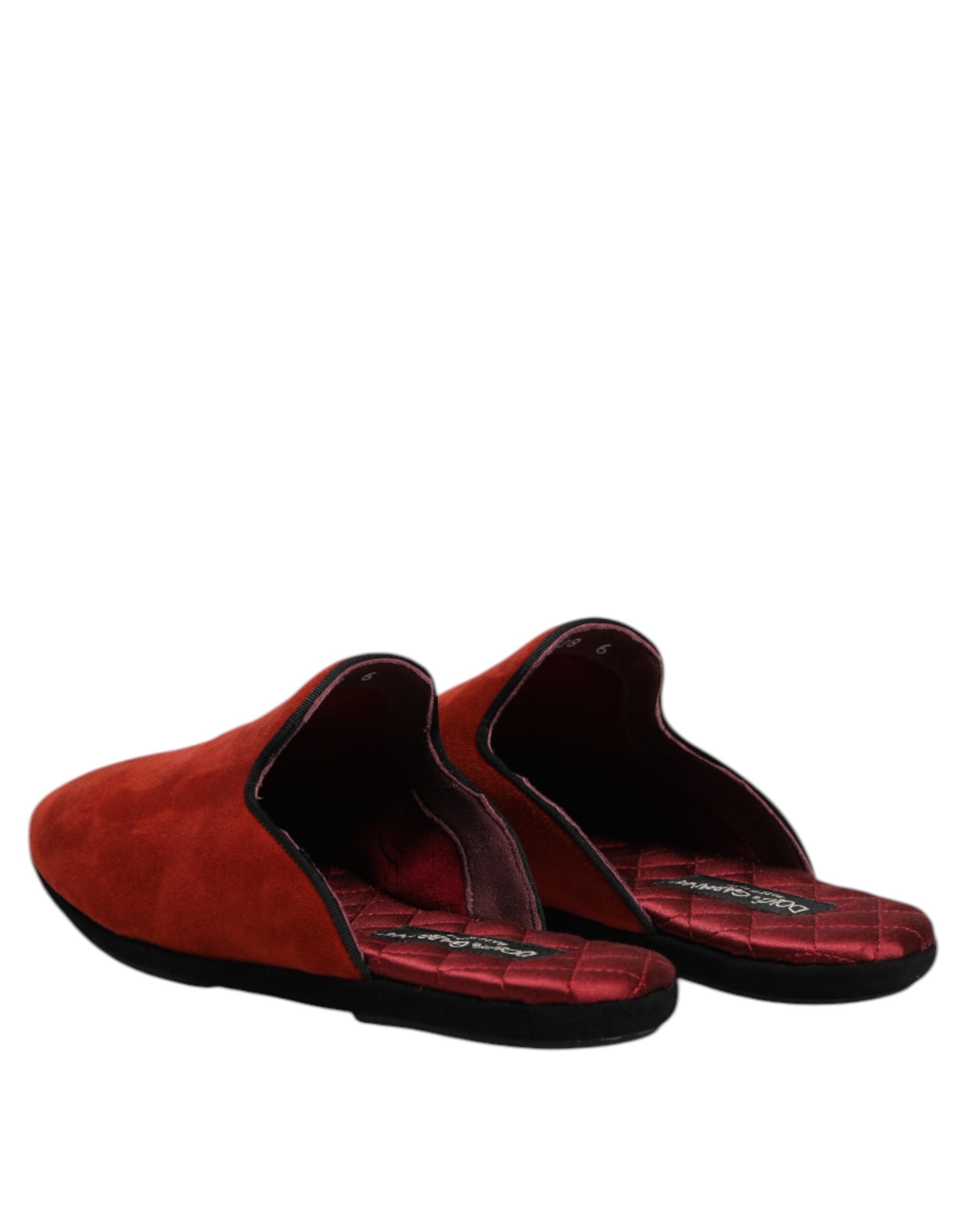 New Dolce & Gabbana Orange Suede Slides Flat Slipper Shoes