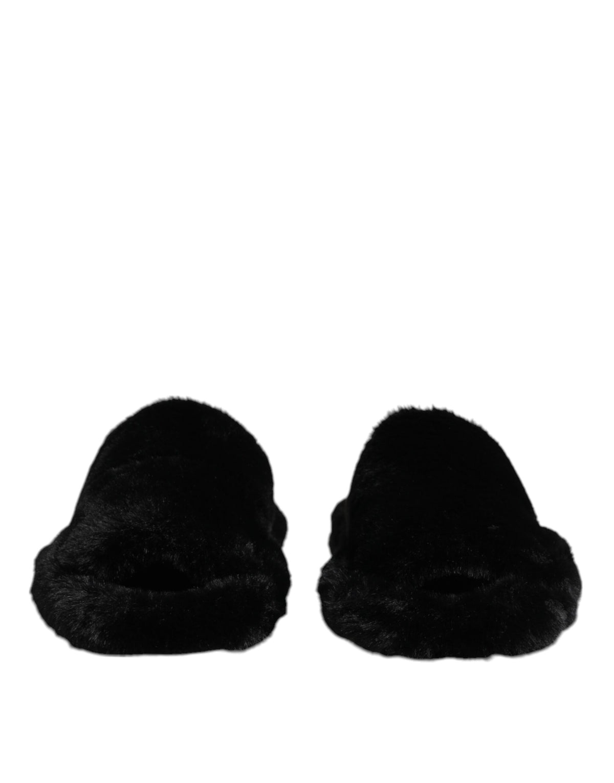 New Dolce & Gabbana Black Velvet Slides Slipper Shoes