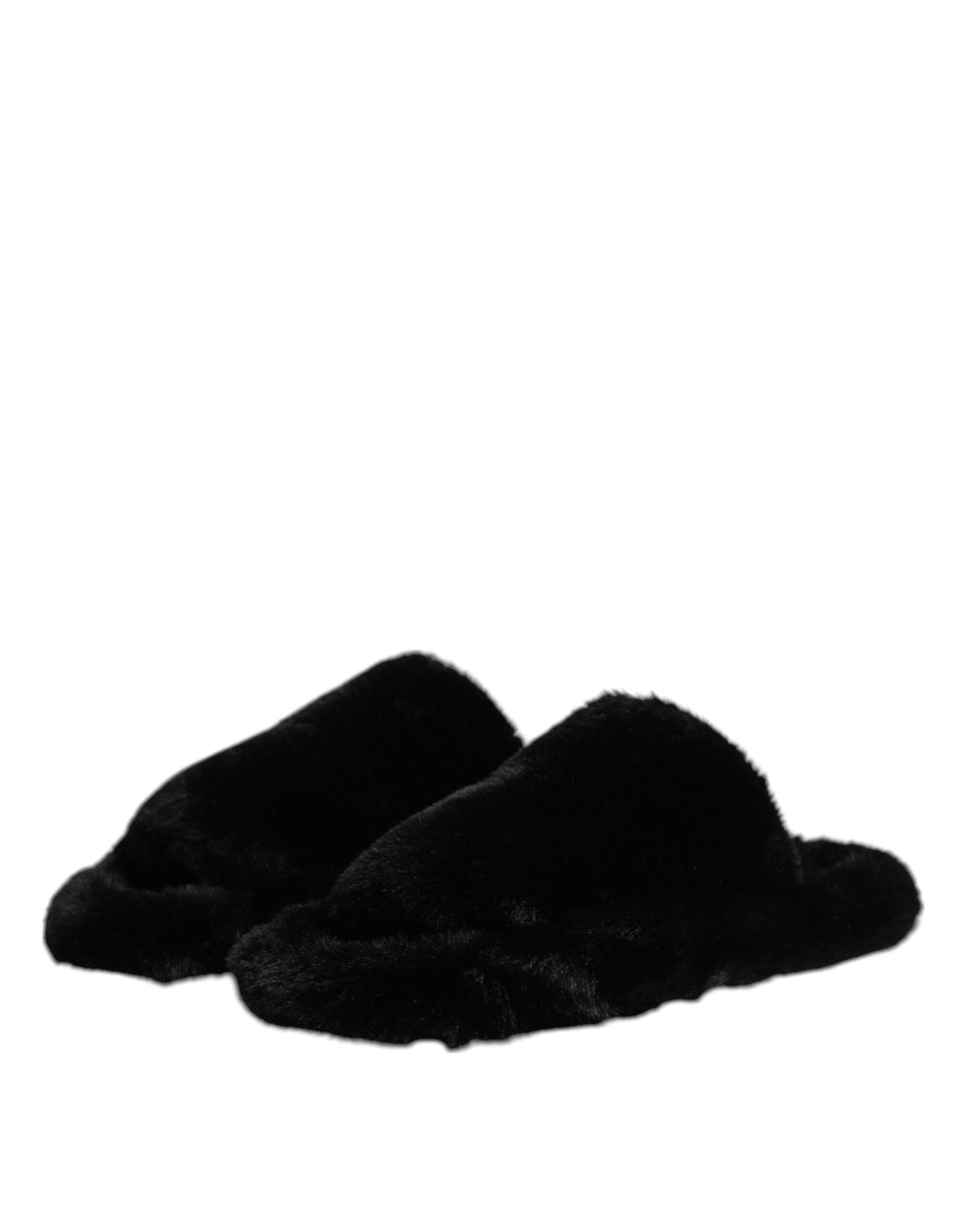 New Dolce & Gabbana Black Velvet Slides Slipper Shoes