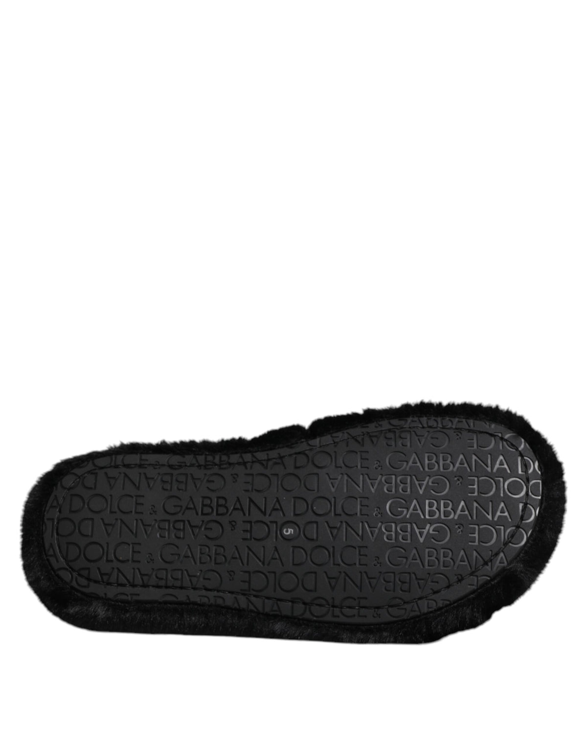 New Dolce & Gabbana Black Velvet Slides Slipper Shoes