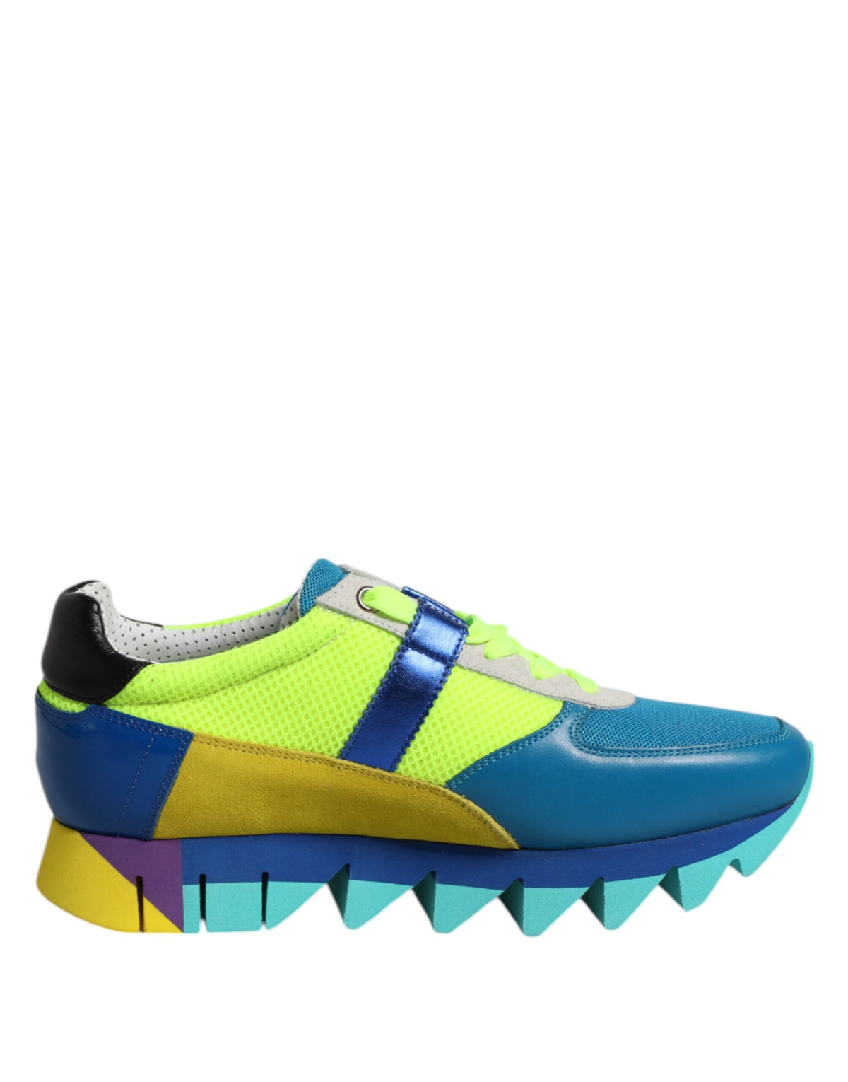 New Dolce & Gabbana Multicolor Leather Low Top Men Sneakers Shoes
