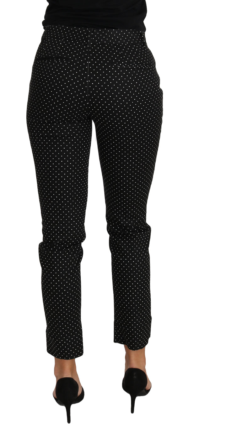Dolce & Gabbana Black Dress Polka Dot Cropped Straight Pants - PreLoved & Luxe