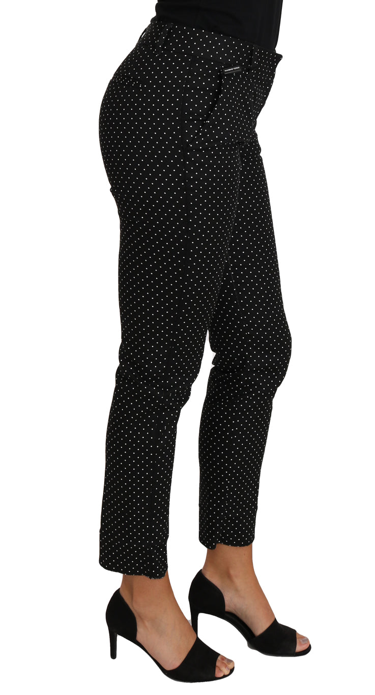 Dolce & Gabbana Black Dress Polka Dot Cropped Straight Pants - PreLoved & Luxe