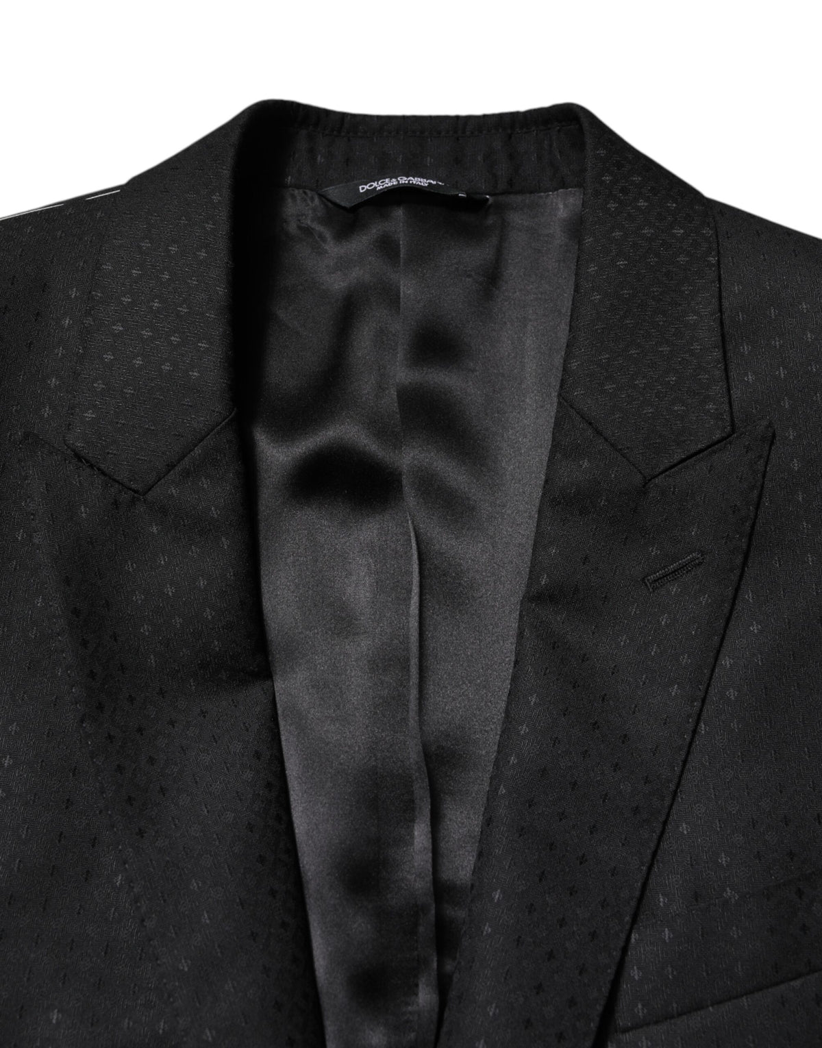 New Dolce & Gabbana Dark Gray Jacquard Single Breasted 2 Piece Suit