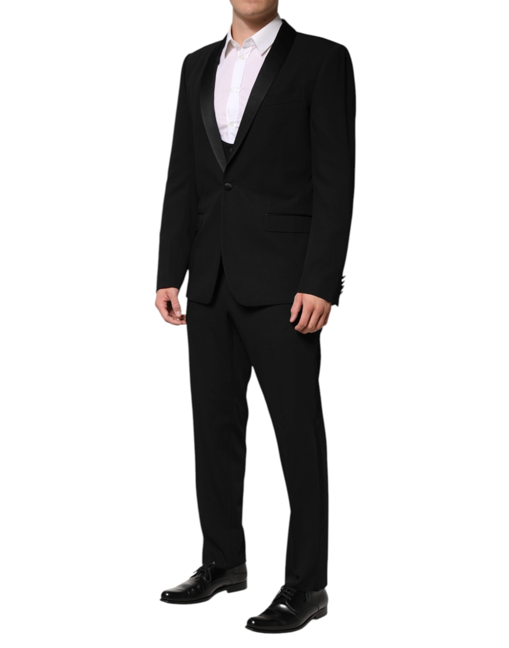 Pre-Owned Dolce & Gabbana Black Wool 3 Piece Single Breasted Suit