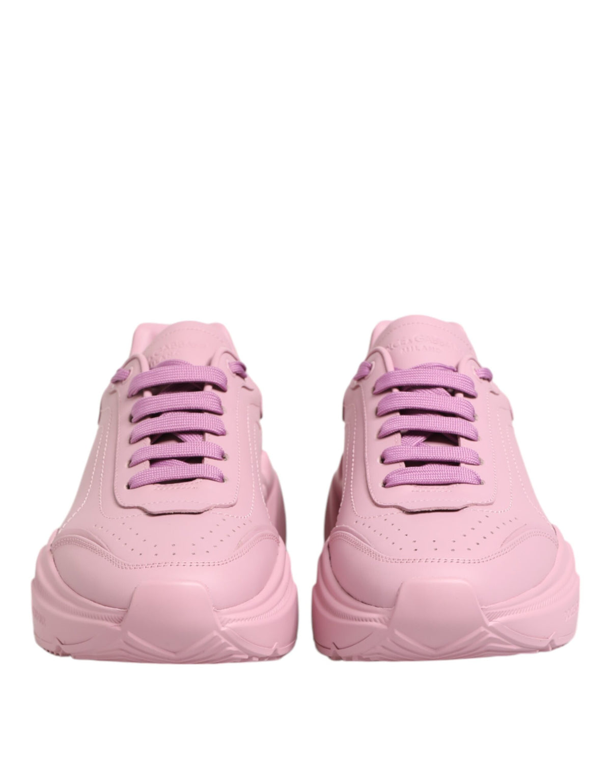 New Dolce & Gabbana Pink Leather Daymaster Low Top Sneakers Shoes