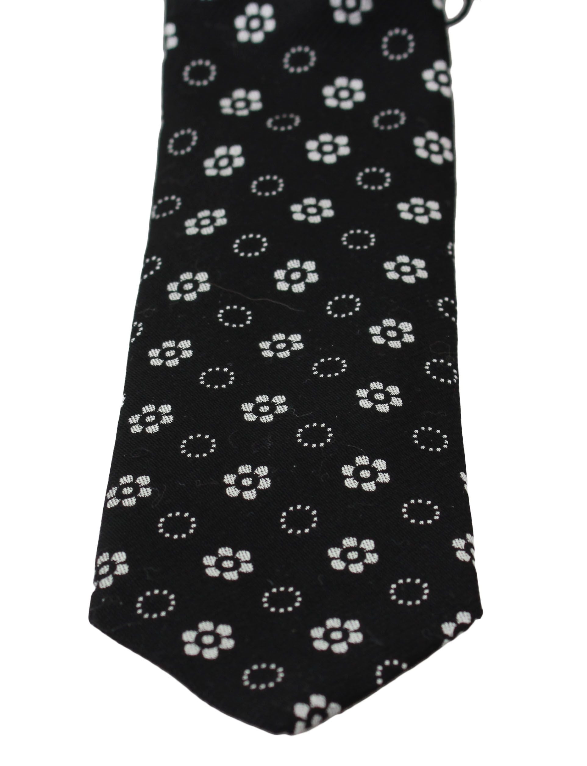 Dolce & Gabbana Black 100% Silk Floral Print Print Classic Tie - PreLoved & Luxe