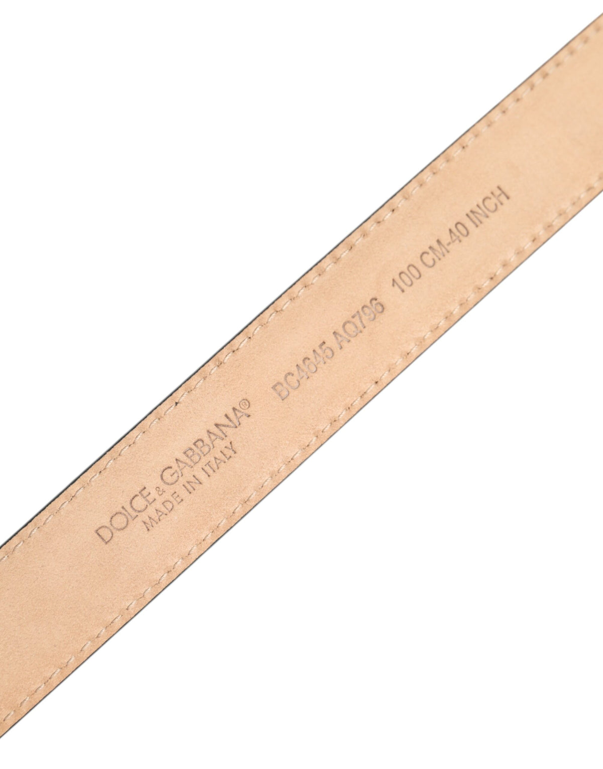 New Dolce & Gabbana Metallic Leather Silver Tone Logo Buckle Belt