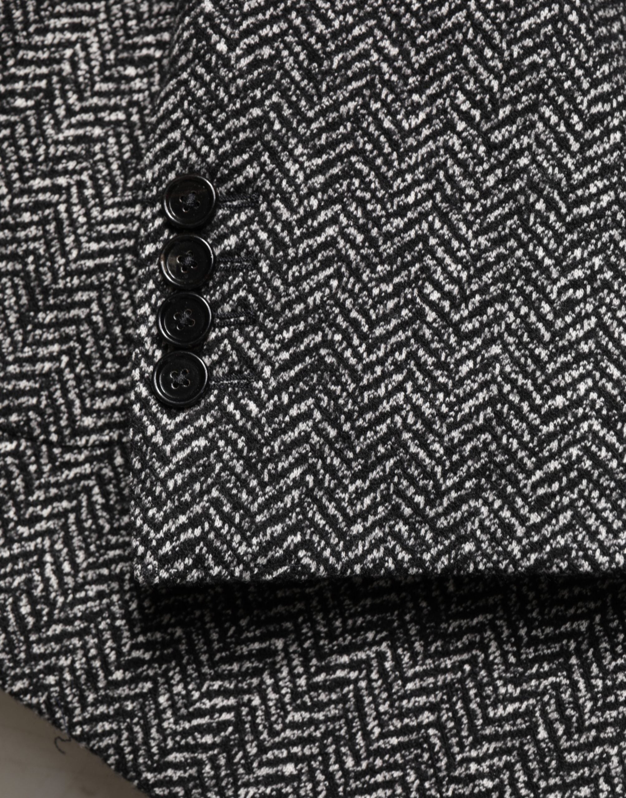 New Dolce & Gabbana Dark Gray White Double Breasted Men Suit Blazer