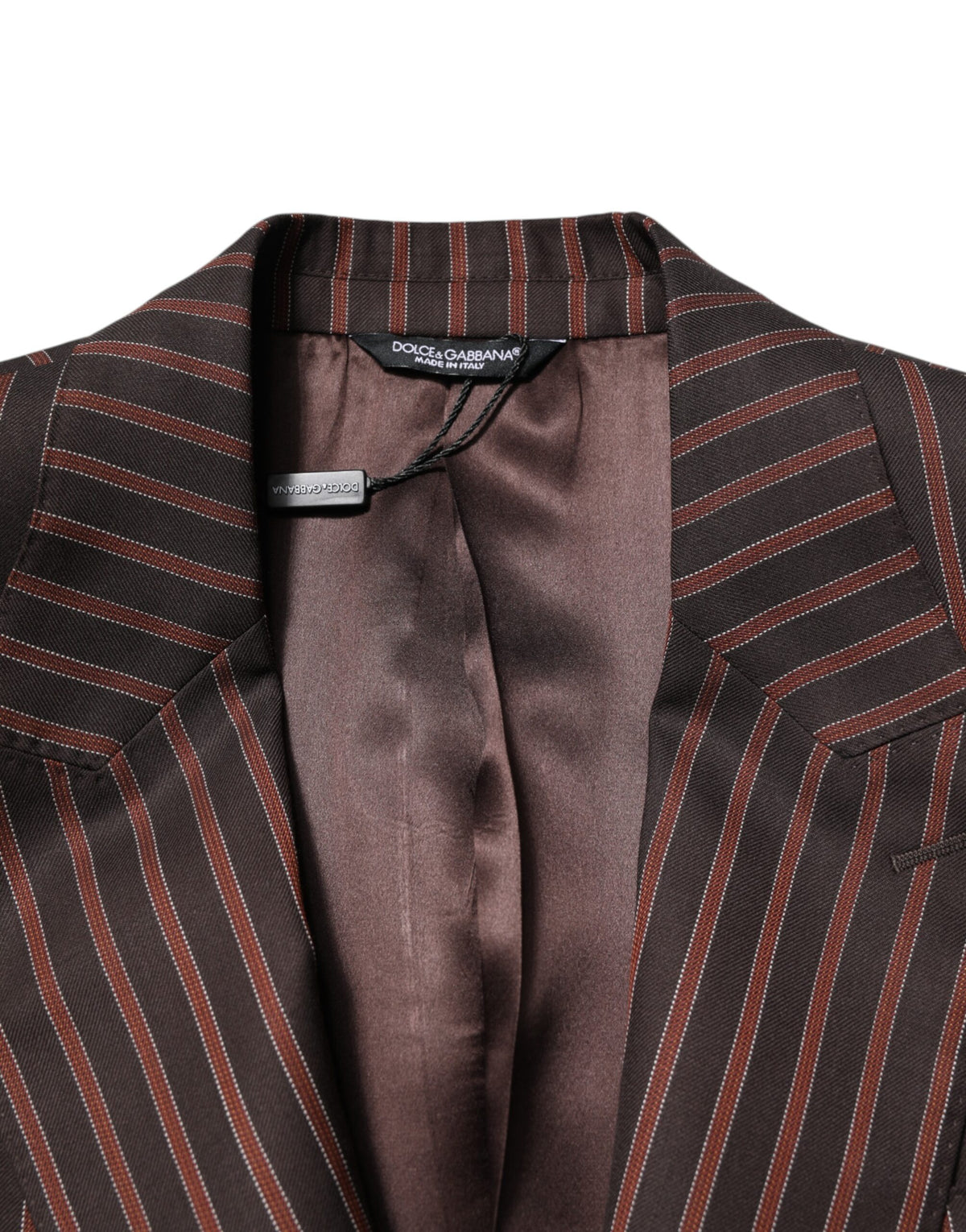 New Dolce & Gabbana Dark Gray Stripe Single Breasted Blazer