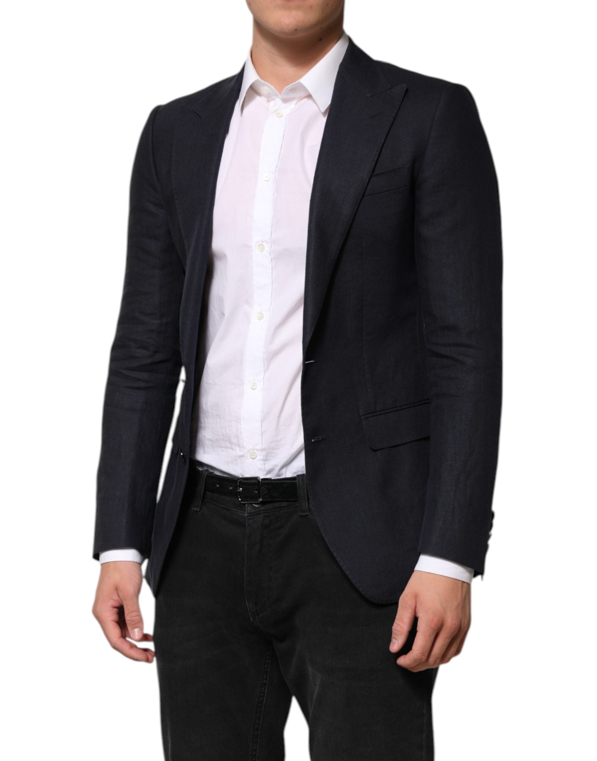 Dolce & Gabbana Dark Blue Single Breasted Men Suit Blazer