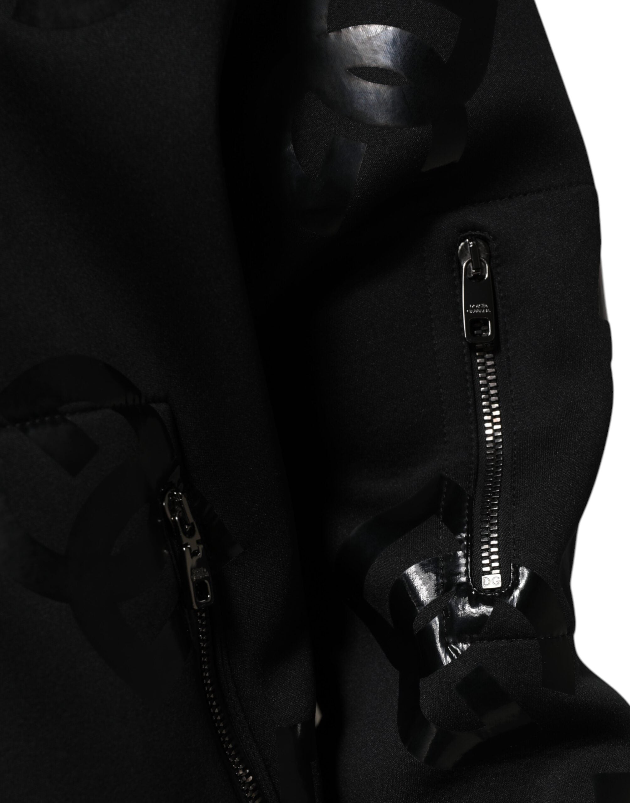 New Dolce & Gabbana Black Wool Logo DG Mania Men Bomber Jacket