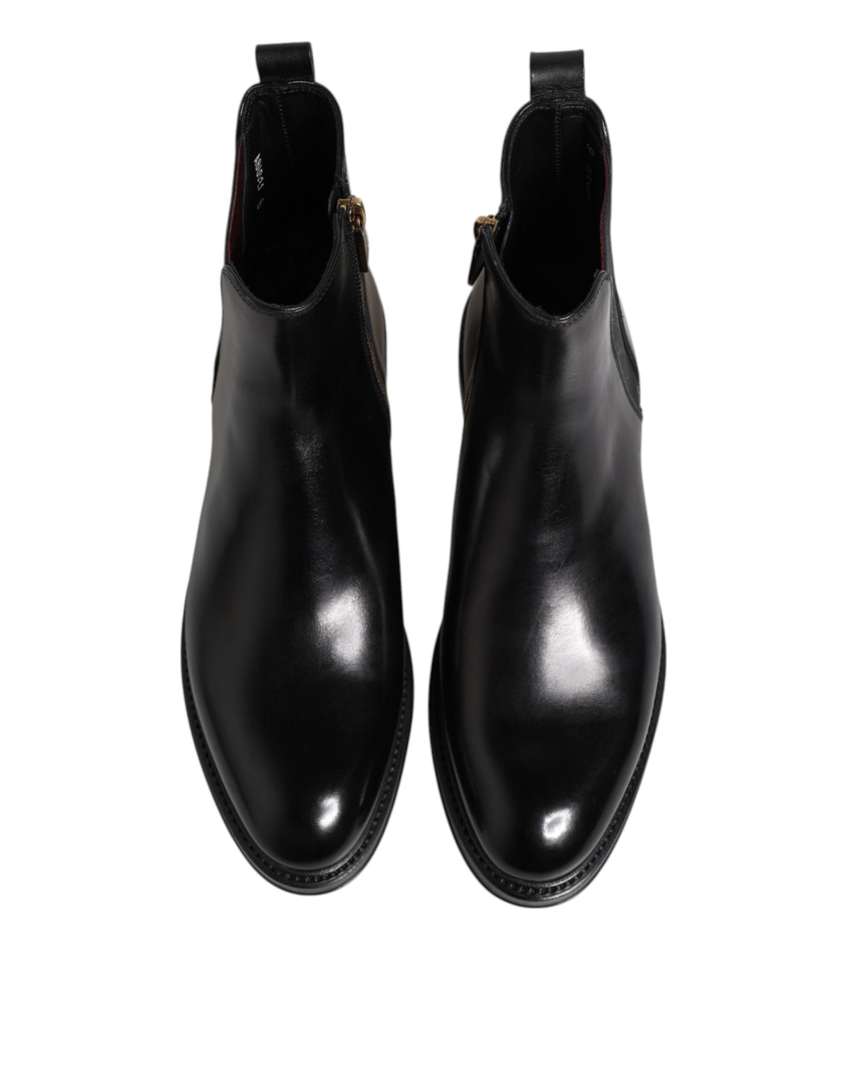 New Dolce & Gabbana Black Chelsea Leather Mid Calf Boots Shoes