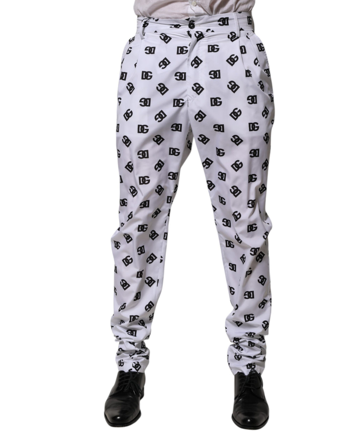 New Dolce & Gabbana White Logo Cotton Skinny Denim Trouser Pants
