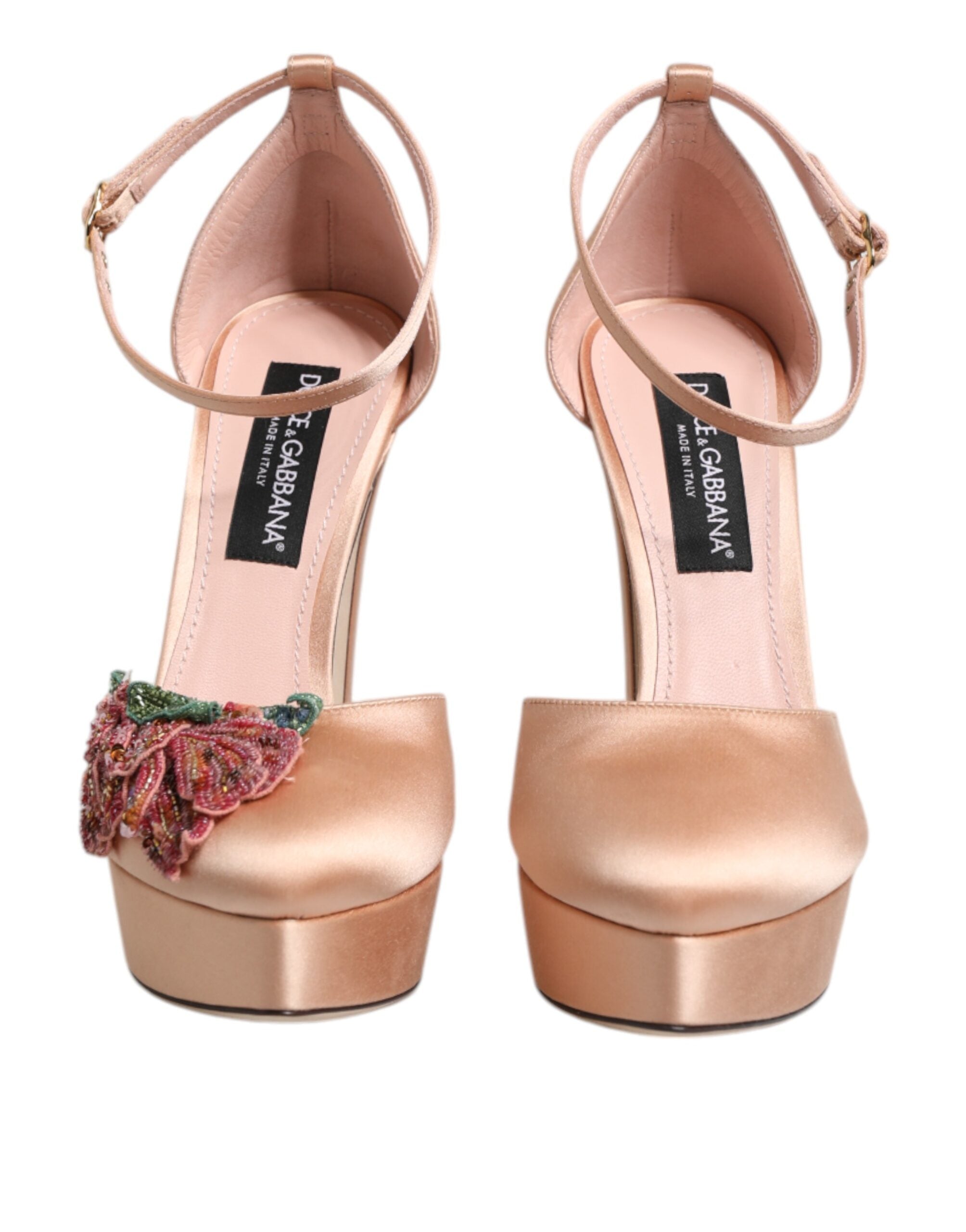 Dolce & Gabbana Pink Block Heels Ankle Strap Sandals Shoes