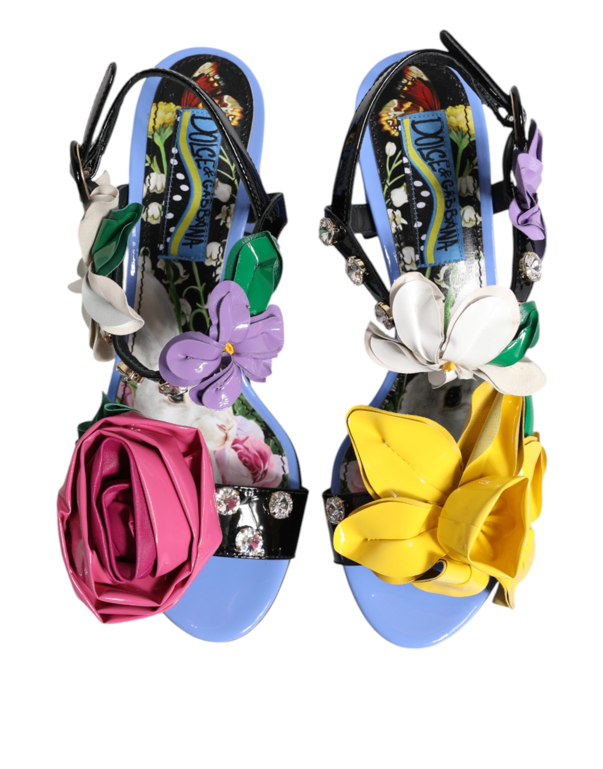 New Dolce & Gabbana Floral Crystal KEIRA Sandals Shoes