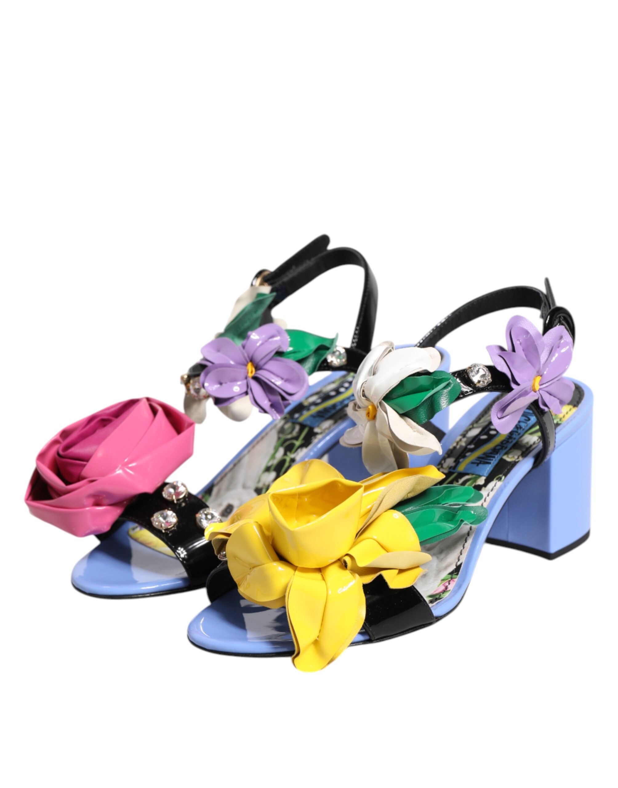 New Dolce & Gabbana Floral Crystal KEIRA Sandals Shoes
