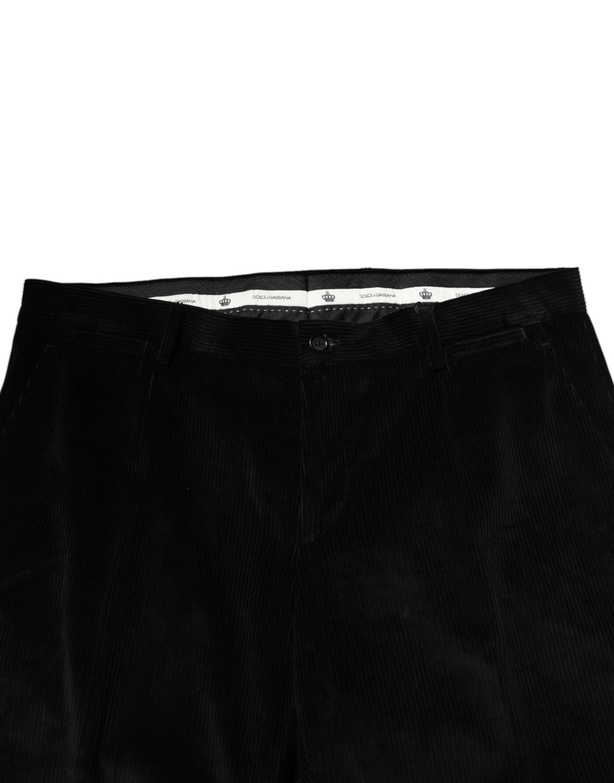New Dolce & Gabbana Black Cotton Men Dress Formal Trouser Pants
