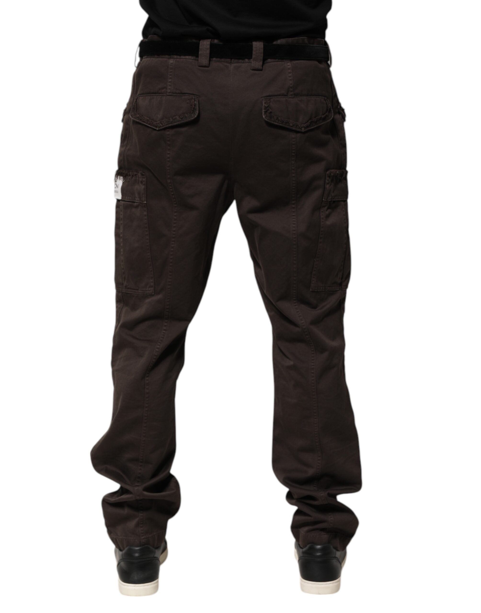 Dolce & Gabbana Brown Cotton Stretch Cargo Men Trouser Pants