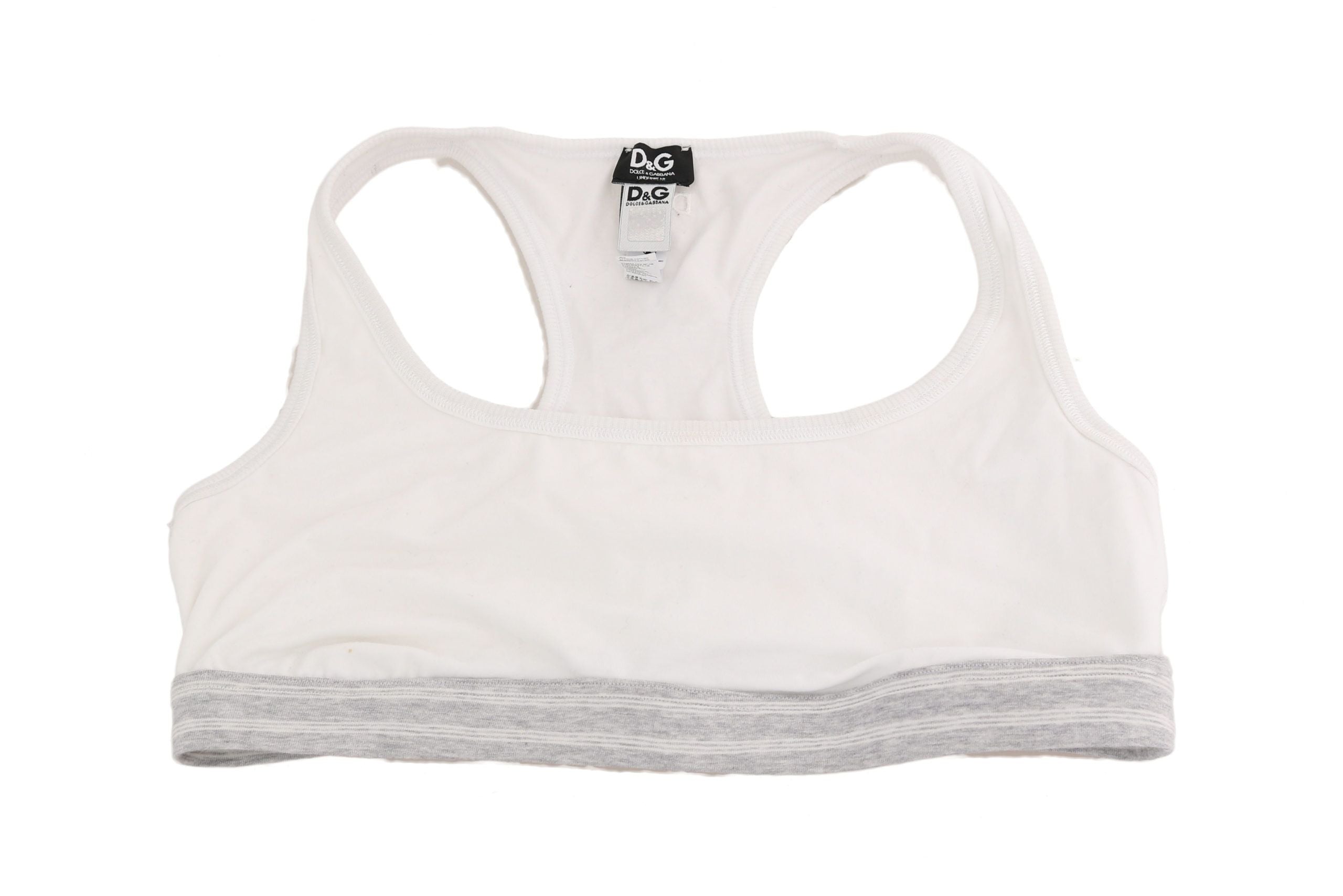 Dolce & Gabbana White Cotton Sport Stretch Bra Underwear - PreLoved & Luxe