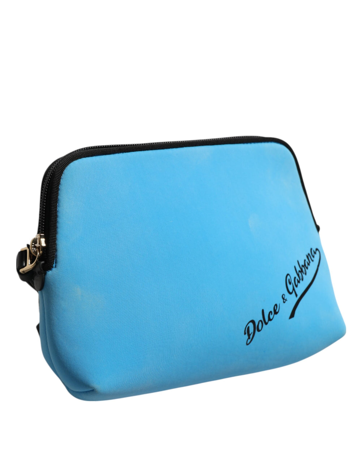 Dolce & Gabbana Blue Nylon DG Logo Print Clutch Zip Pouch Bag