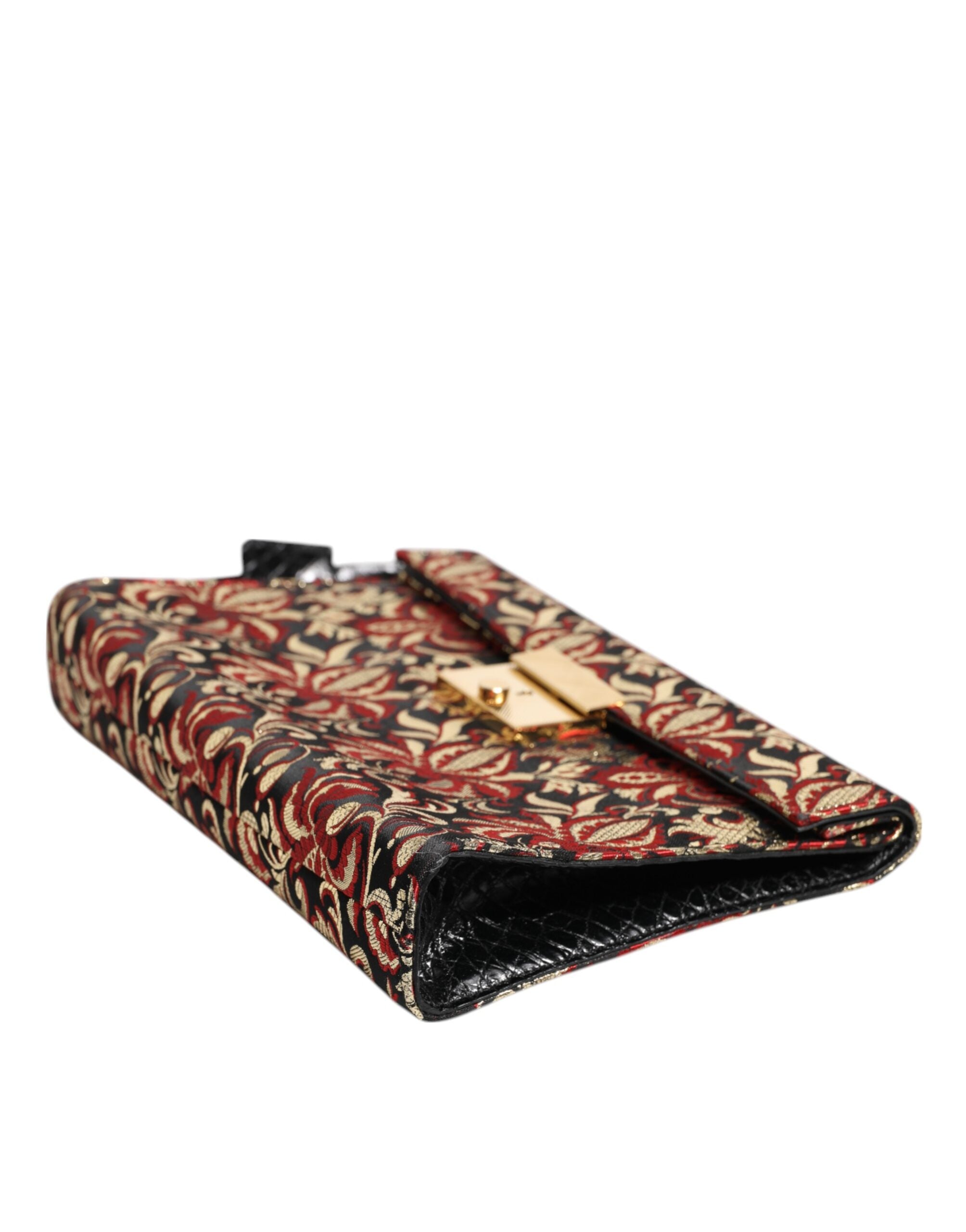 Dolce & Gabbana Multicolor Jacquard Floral Document Briefcase Bag