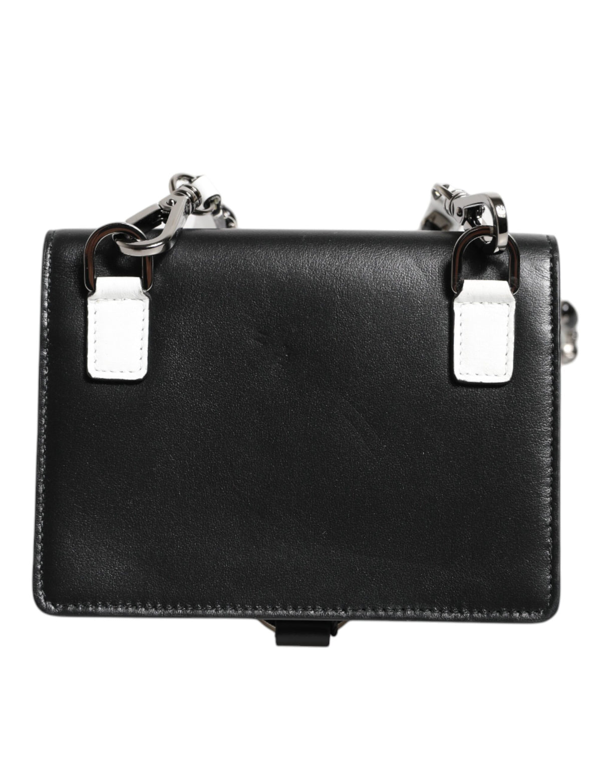 New Dolce & Gabbana Black Leather Crystal Embellished Card Holder Wallet