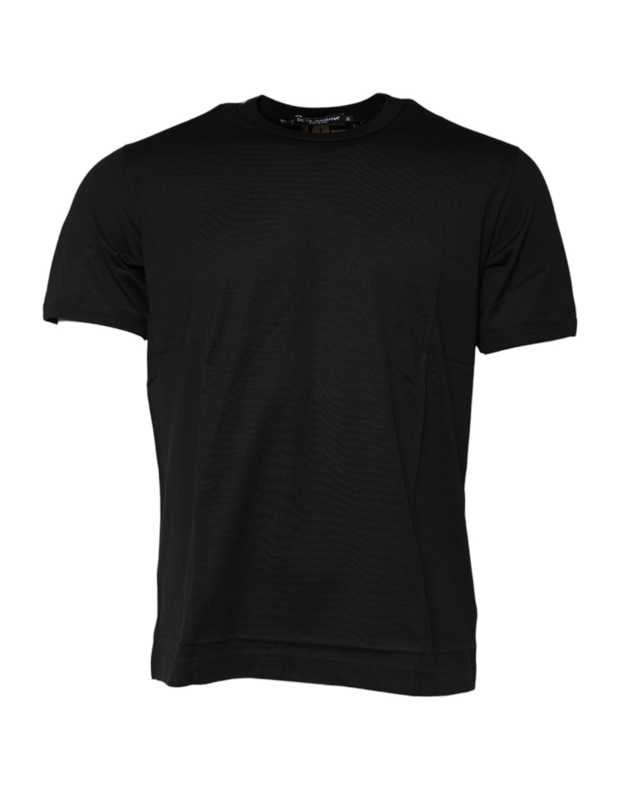 New Dolce & Gabbana Black Cotton Logo Print Crew Neck T-shirt