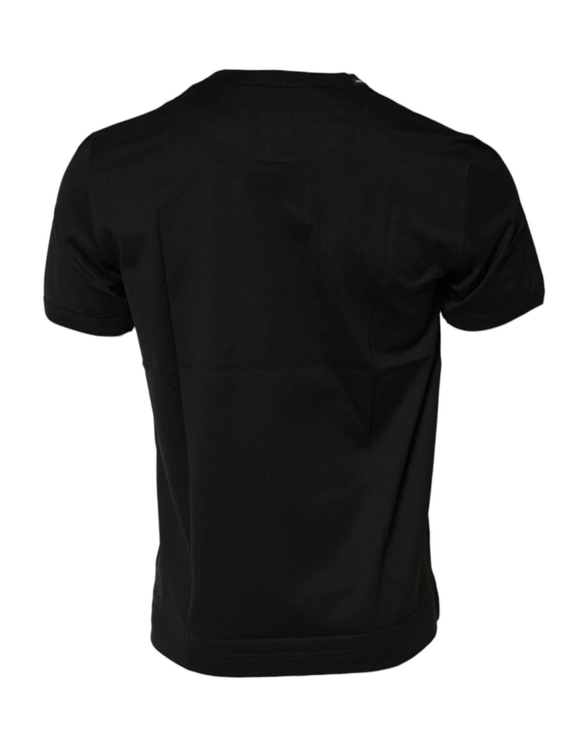 New Dolce & Gabbana Black Cotton Logo Print Crew Neck T-shirt