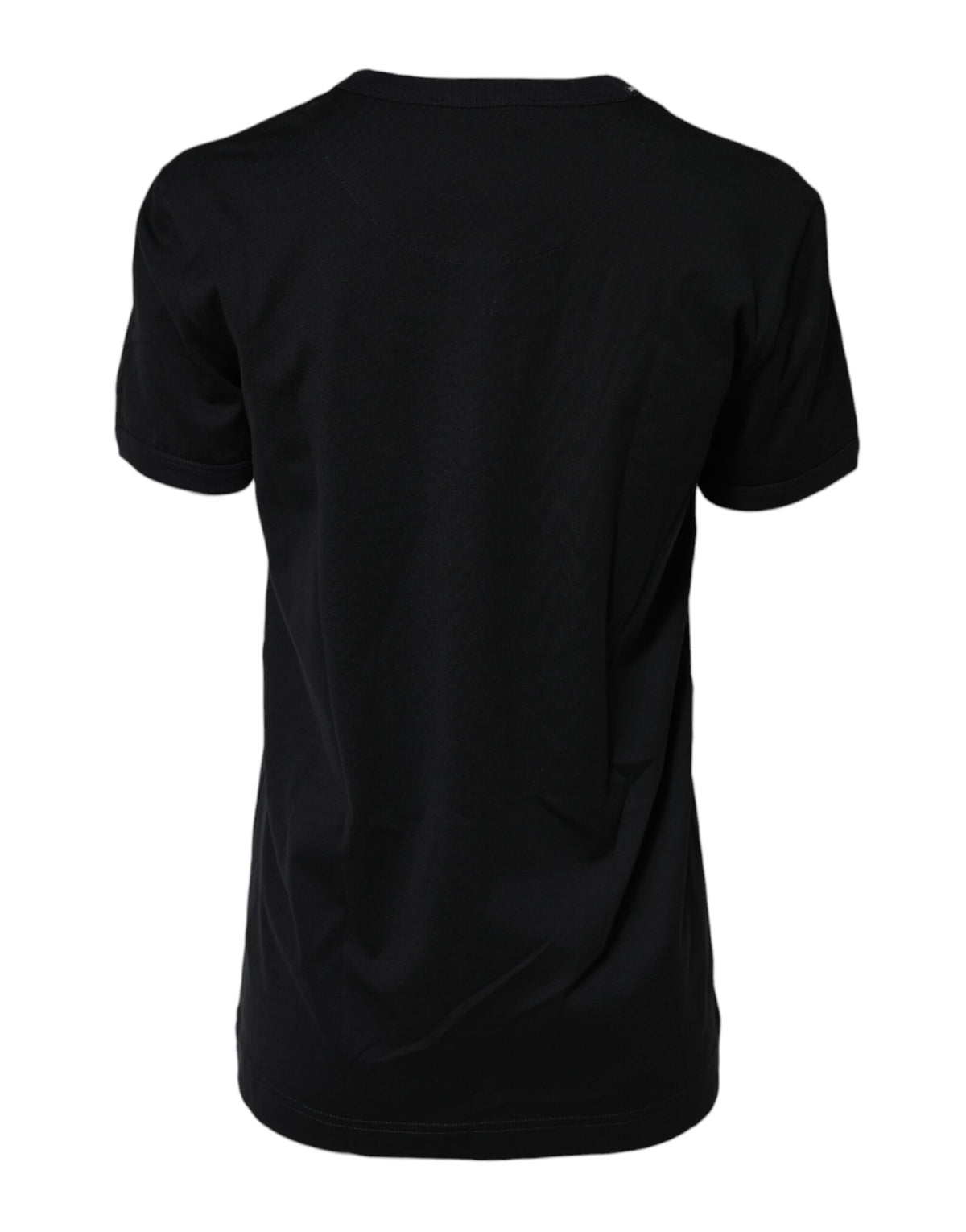 New Dolce & Gabbana Black Cotton DG Print Short Sleeve Top T-shirt