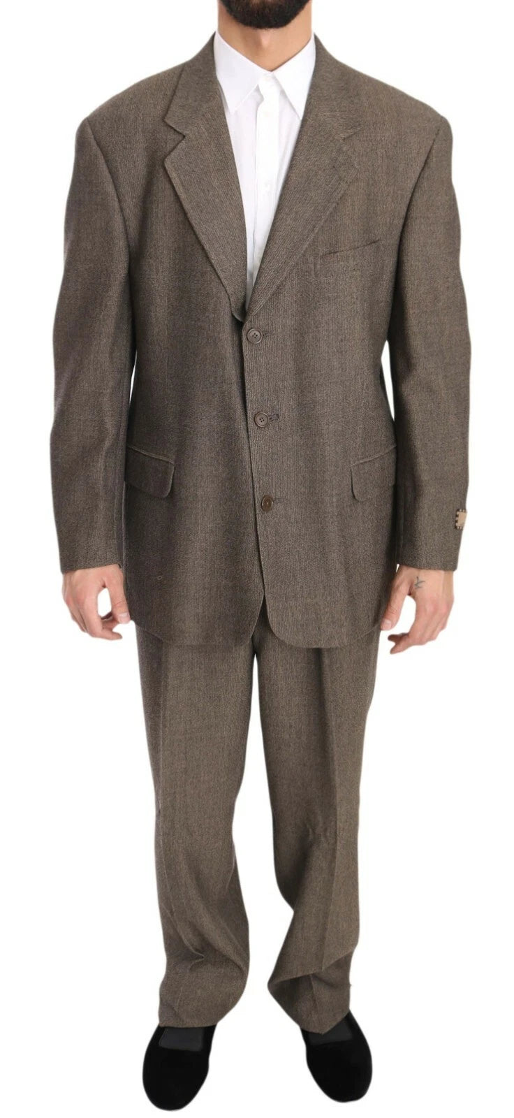 New Dolce & Gabbana Brown Single Breasted Wool Suit