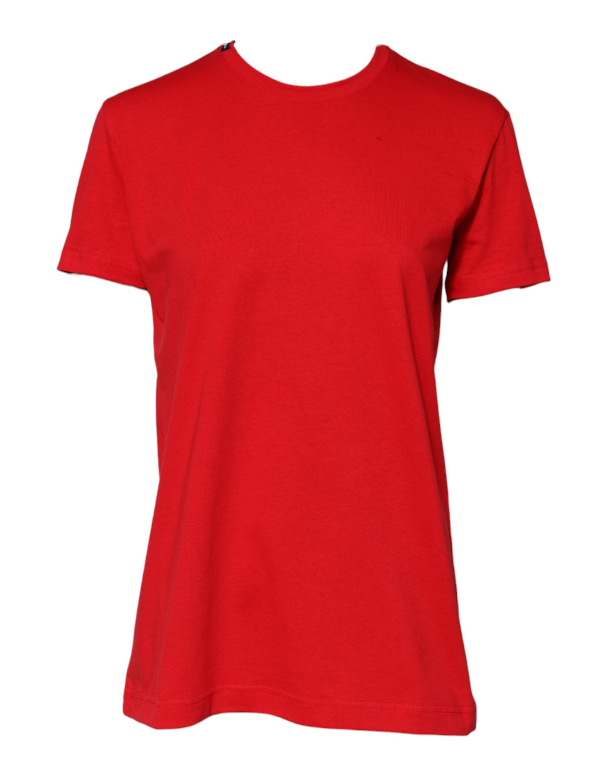 Dolce & Gabbana Red Cotton Crew Neck Short Sleeves T-shirt
