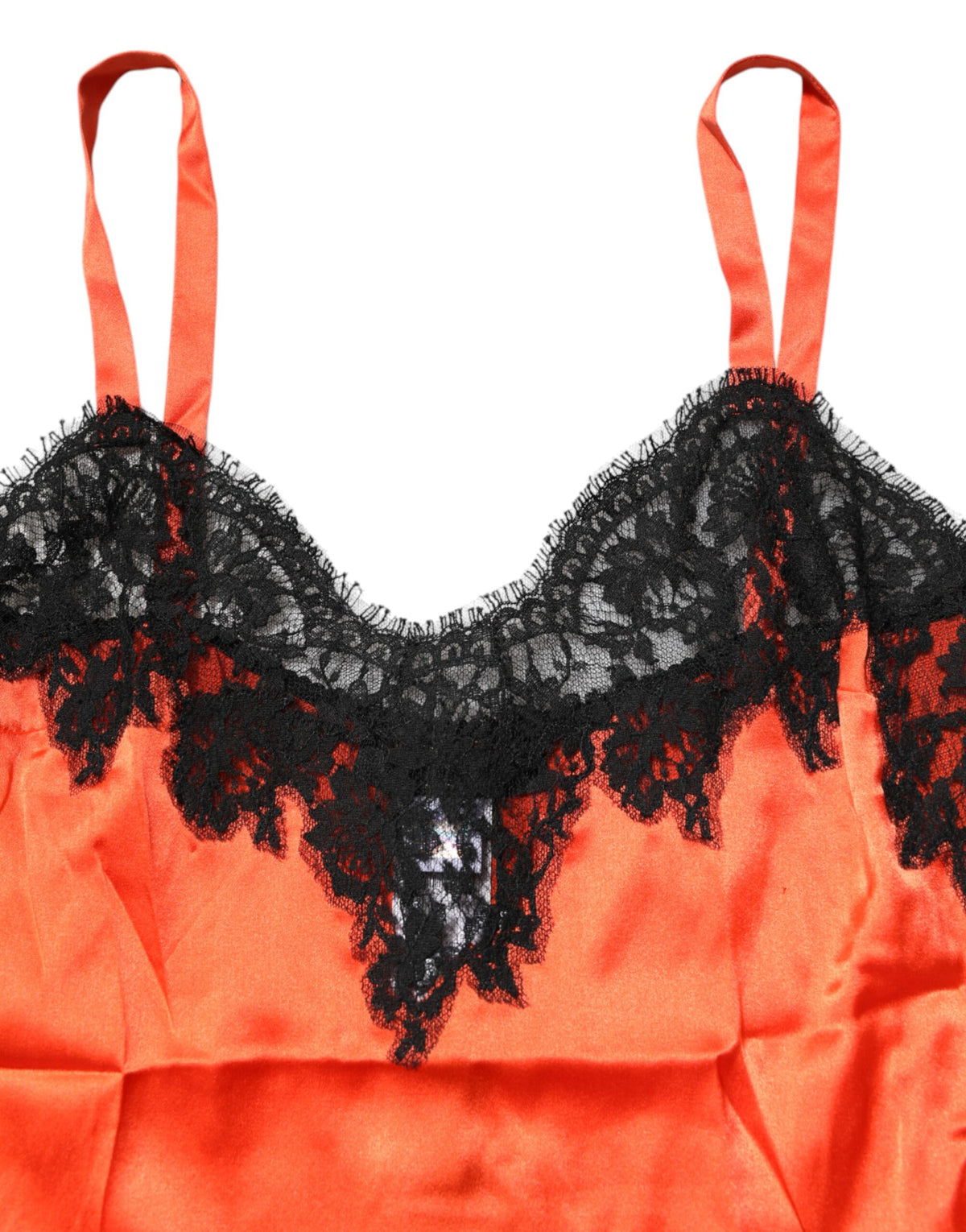 New Dolce & Gabbana Red Black Lace Trim Silk Sleeveless Tank Top