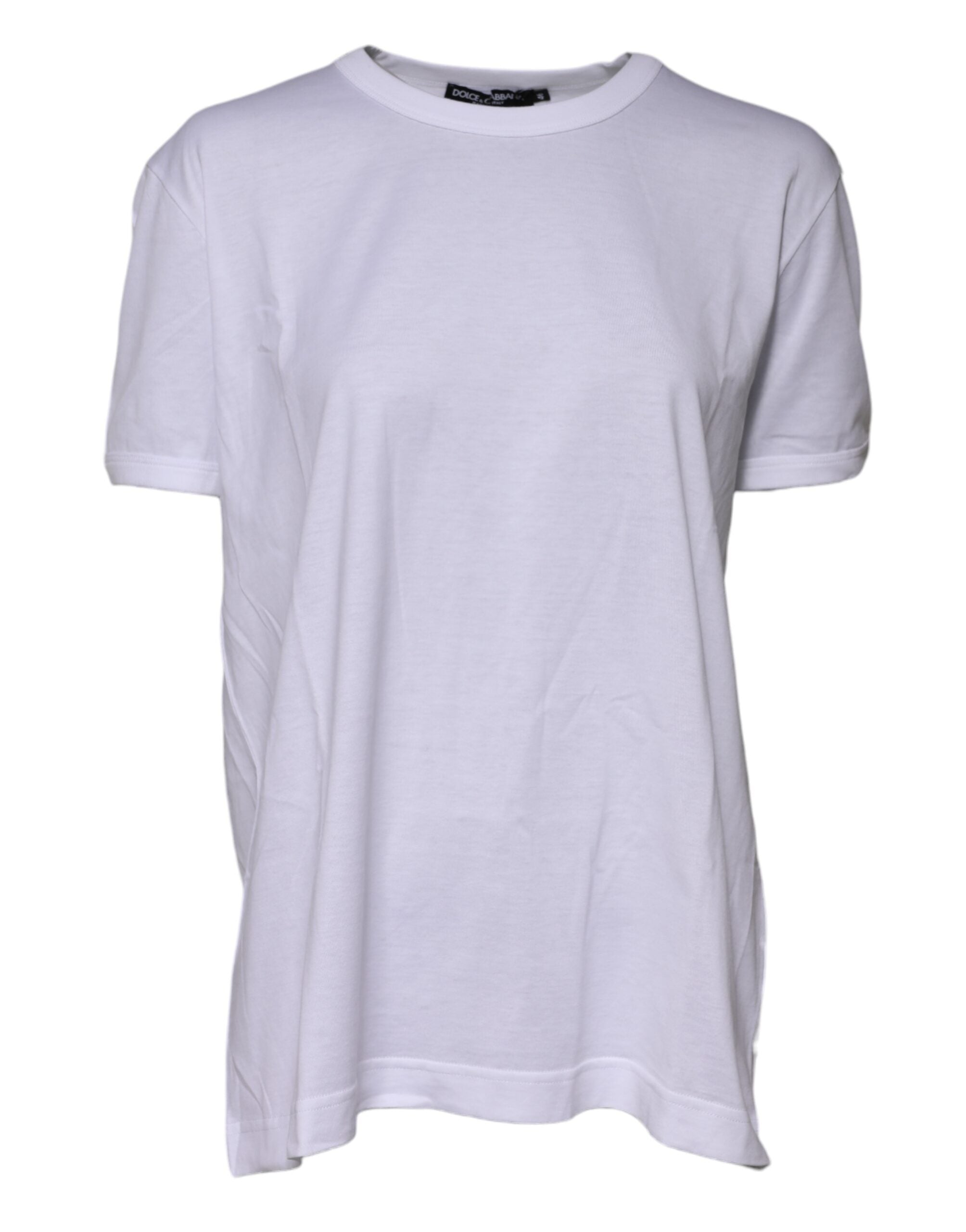 New Dolce & Gabbana White Cotton Goodluck 2022 Crew Neck T-shirt