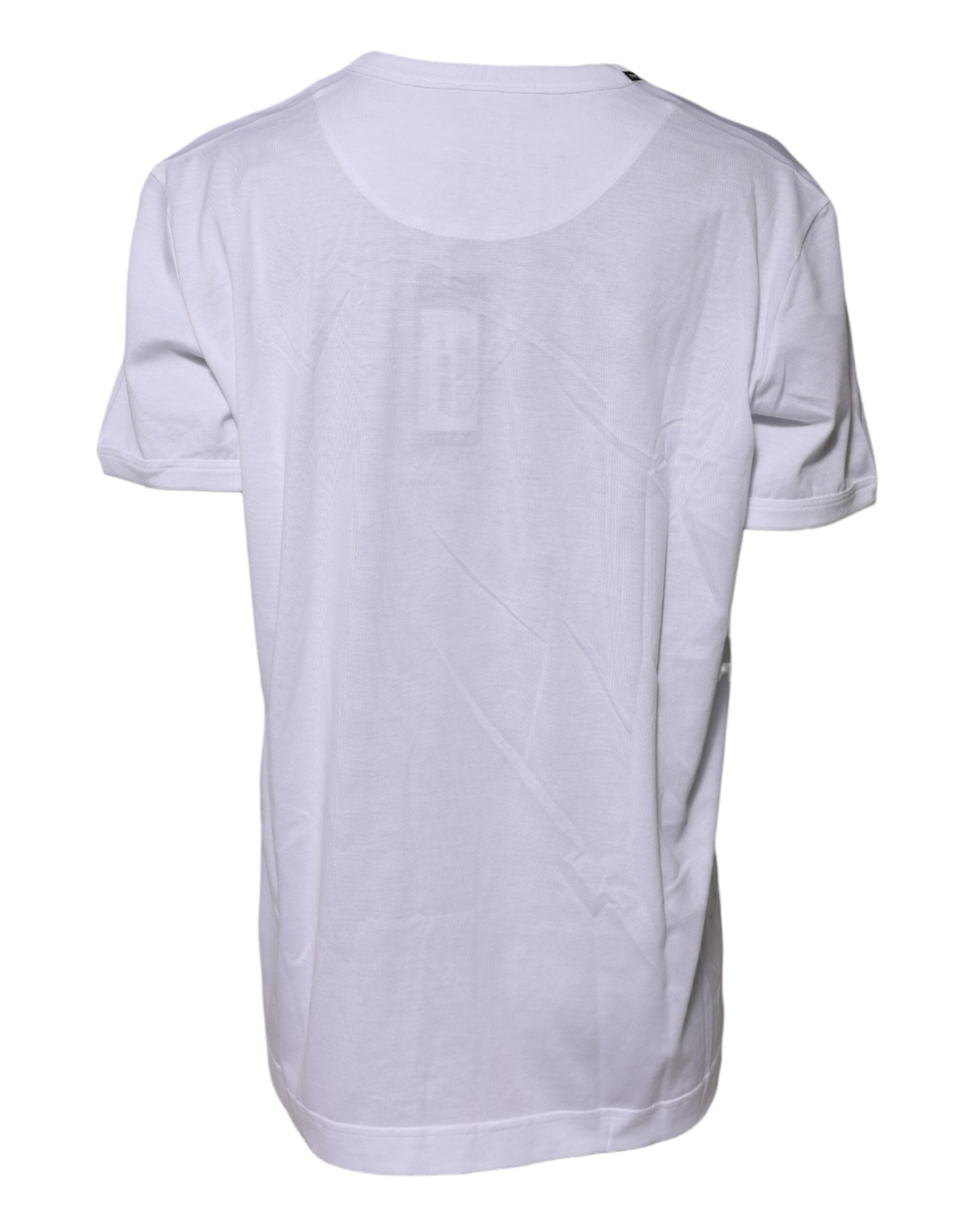 New Dolce & Gabbana White Cotton Goodluck 2022 Crew Neck T-shirt