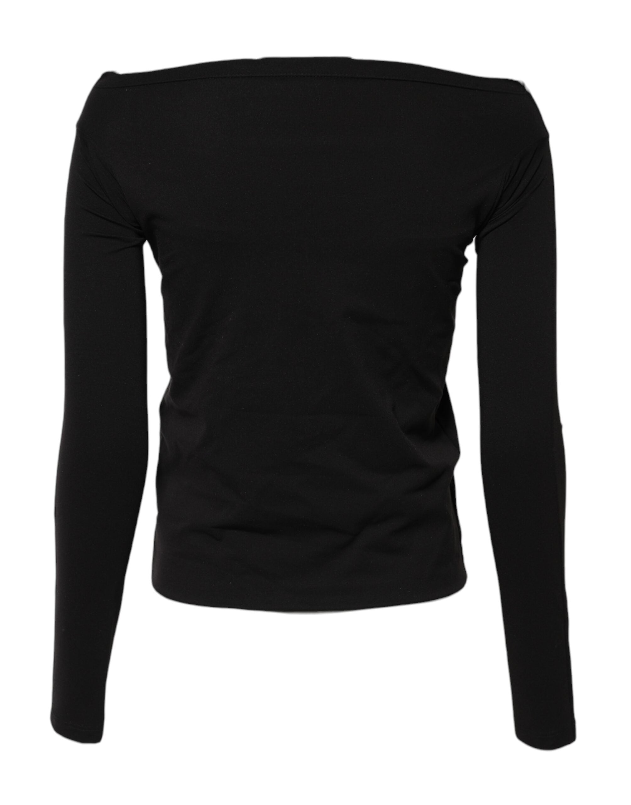 New Dolce & Gabbana Black Wool Shrug Crew Neck Pullover Sweater