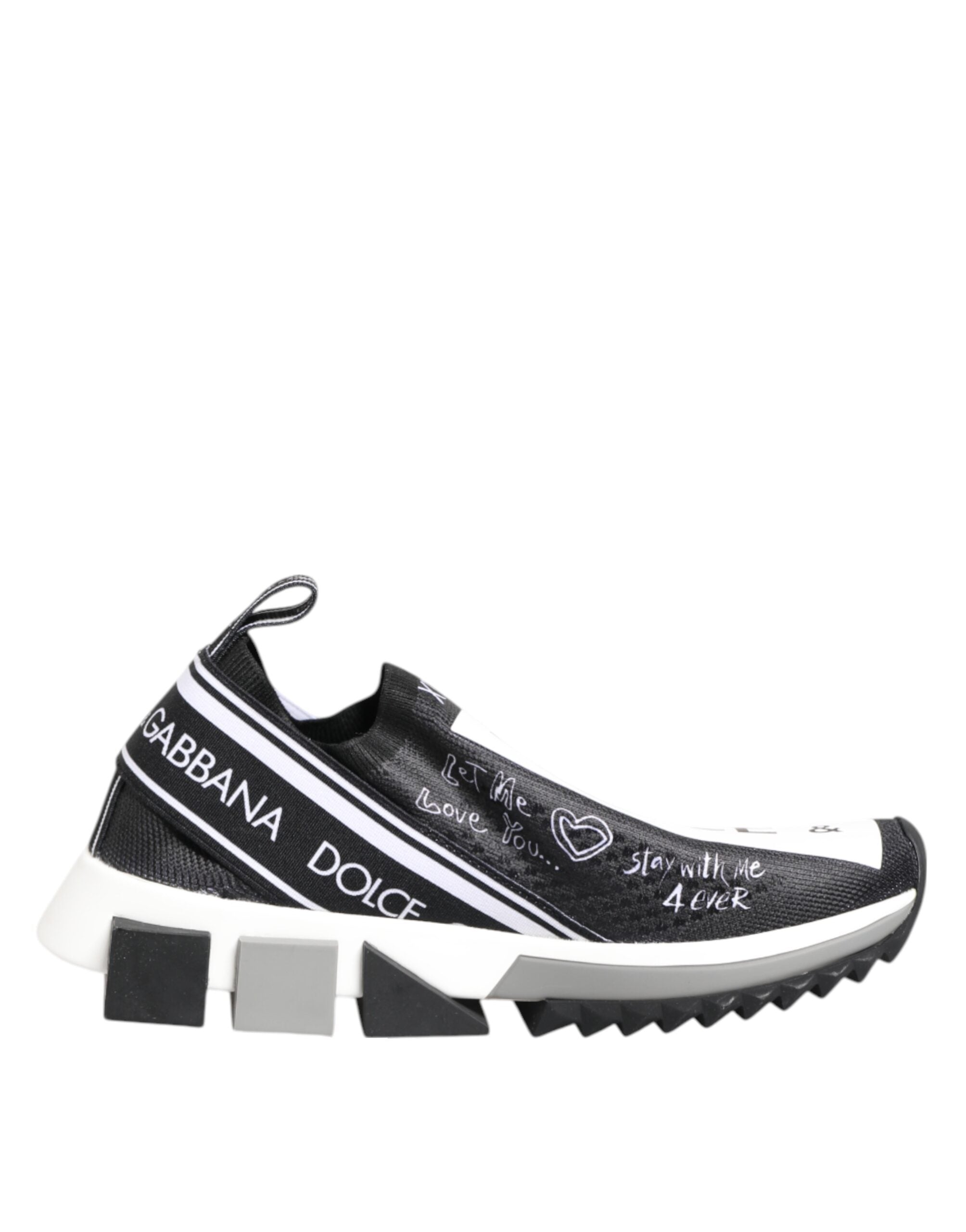 New Dolce & Gabbana Black White Sorrento Low Top Sneakers Shoes