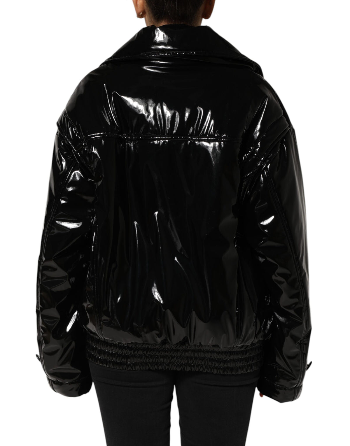 New Dolce & Gabbana Black Quilted Puffer Coat Jacket