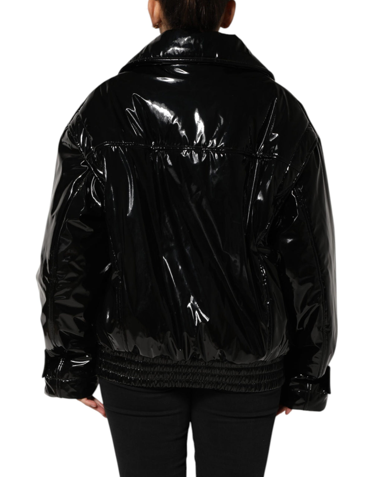 New Dolce & Gabbana Black Quilted Puffer Coat Jacket