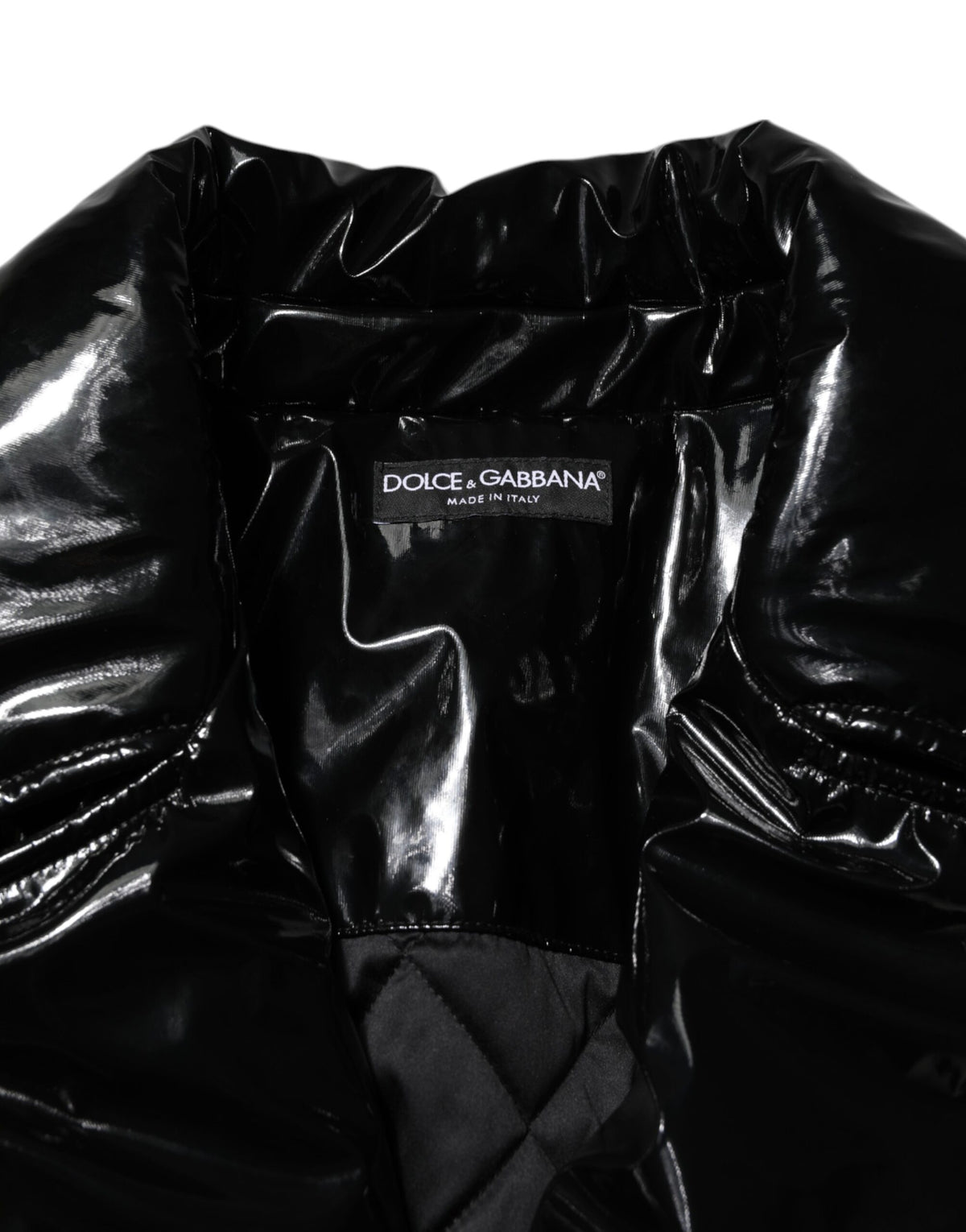 New Dolce & Gabbana Black Quilted Puffer Coat Jacket