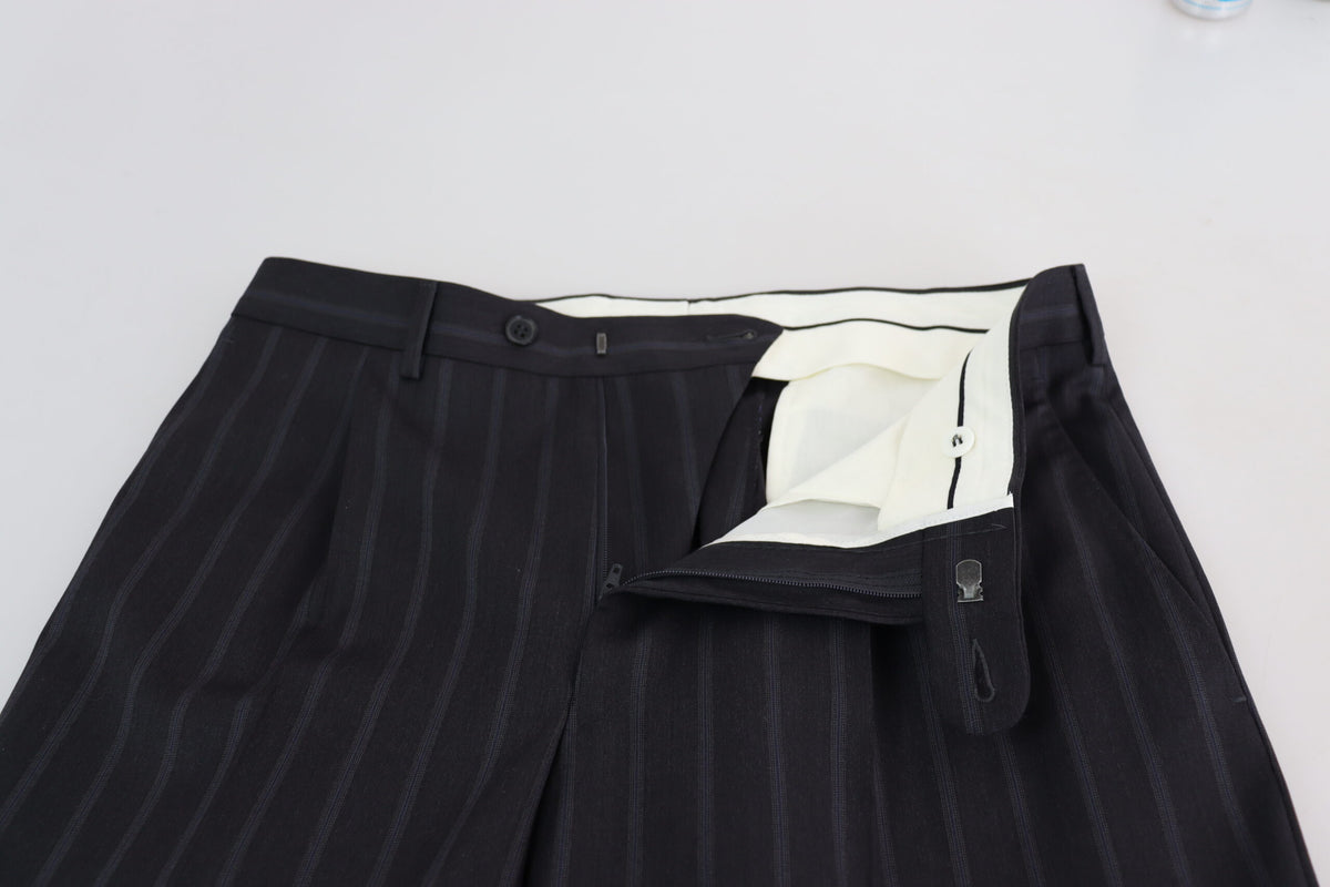 New Dolce & Gabbana Gray Wool Blend Formal Trousers Pants