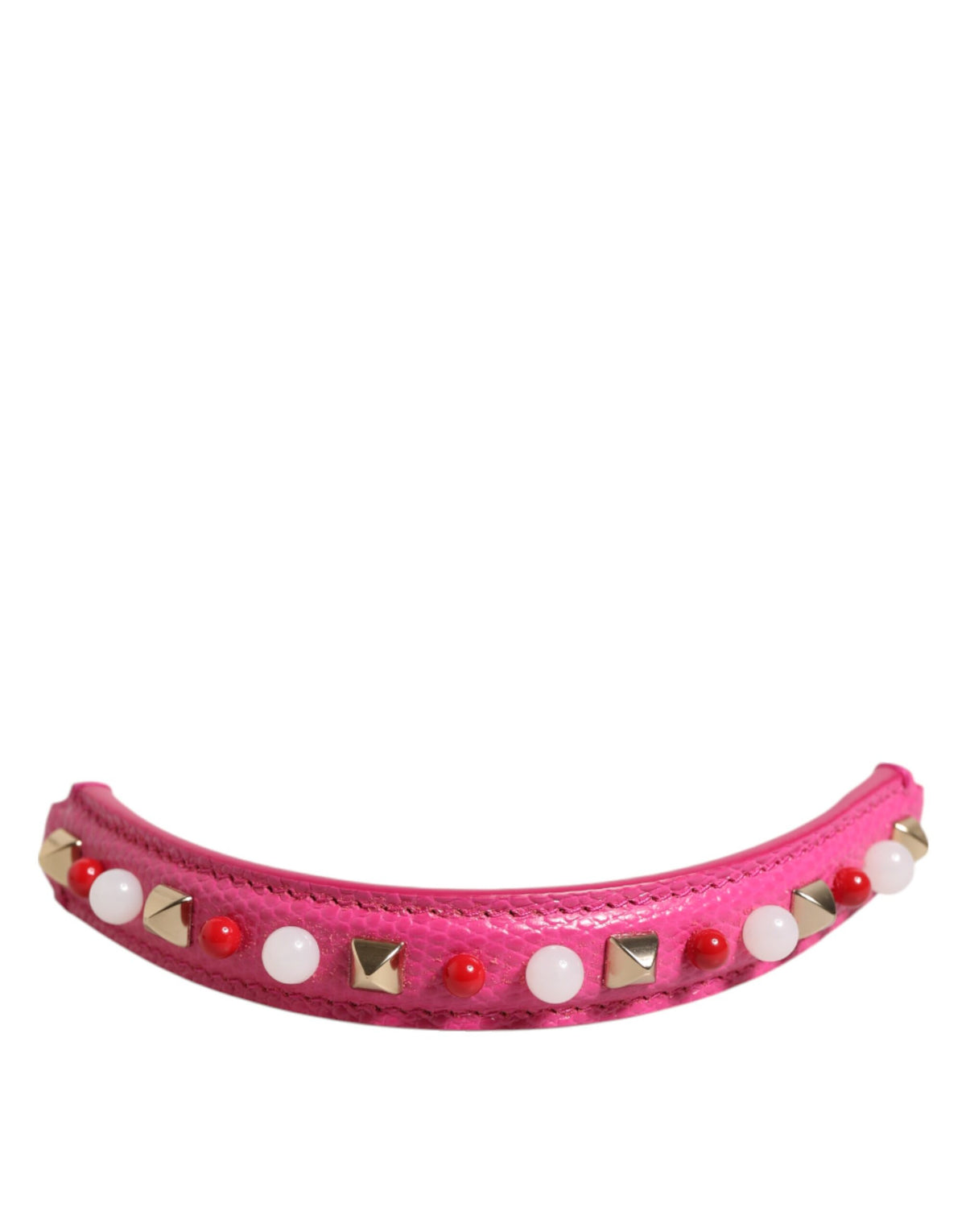Dolce & Gabbana Pink Embellished Leather Bag Handle Women Shoulder Strap, new with tags – image 1 of 5