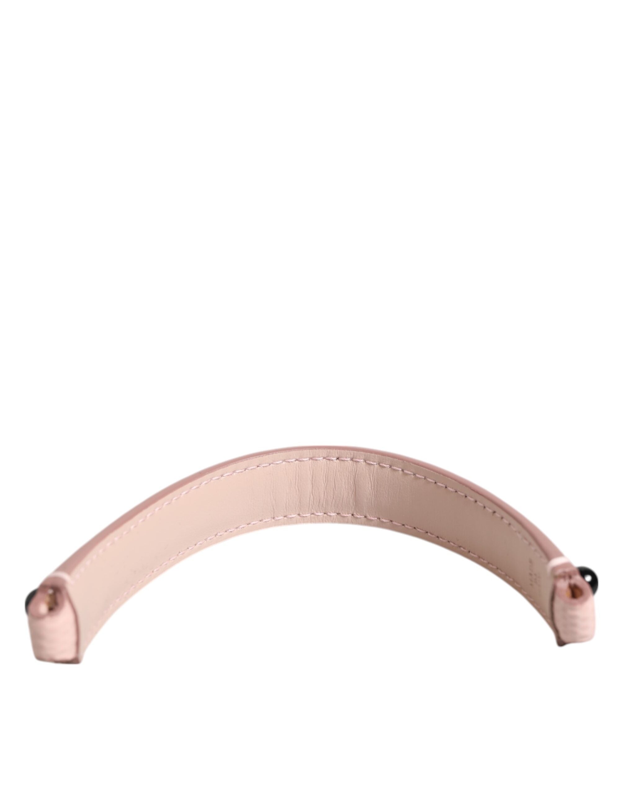Dolce & Gabbana Light Pink Embellished Leather Bag Handle Shoulder Strap