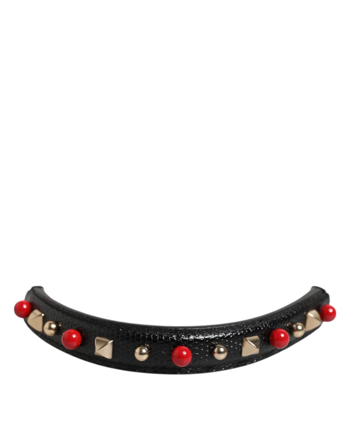 Dolce & Gabbana Black Embellished Leather Bag Handle Women Shoulder Strap, new with tags – image 1 of 5