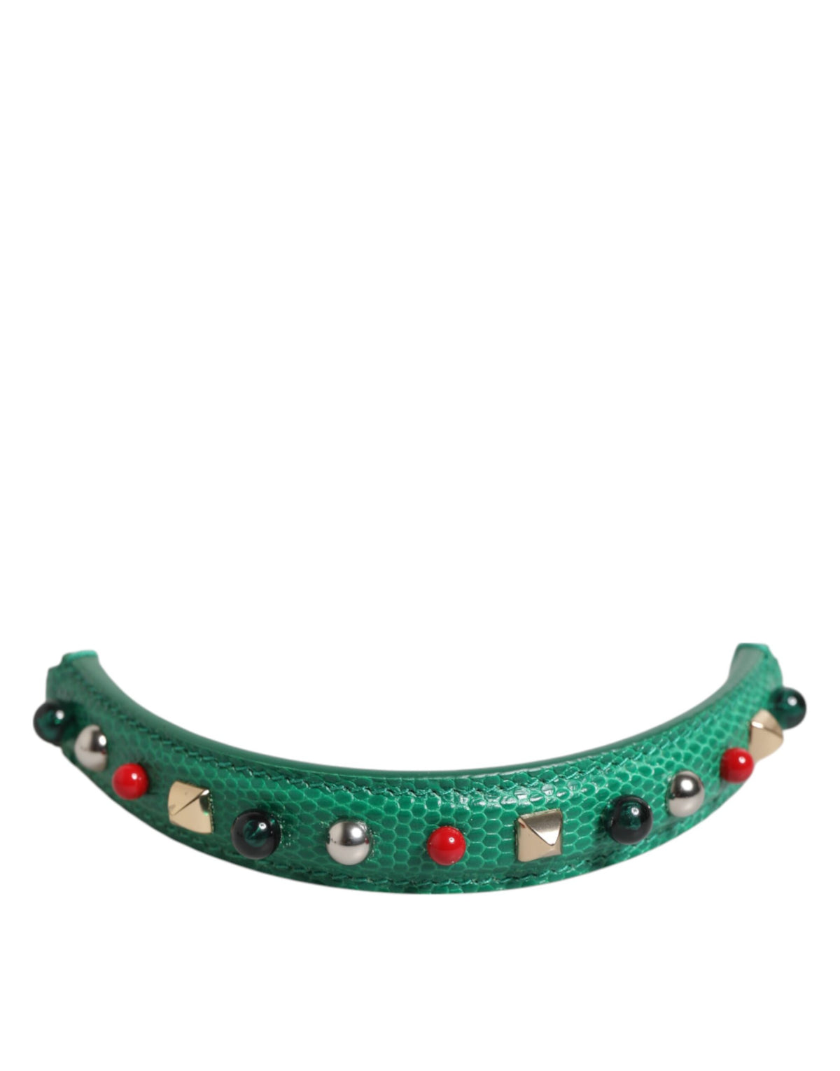 Dolce & Gabbana Green Embellished Leather Bag Handle Women Shoulder Strap, new with tags – image 1 of 5
